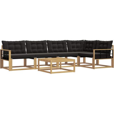 Set di divani da esterno 6 pz Bianco e Nero vidaXL (1/5)