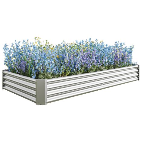 Carré potager surélevé en métal lit de culture de jardin en tôle d acier robuste stable antirouille durable sans fond idéal pour légumes herbes fleurs anthracite (1/5)