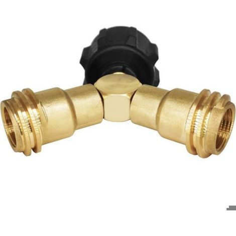 Répartiteur de propane, adaptateur GPL 2 voies en T pour réservoirs de propane de 20 lb, compatible avec les barbecues. (1/4)