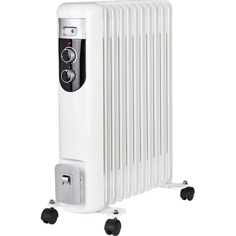 Ölradiator mit Rollen 11 Rippen 3 Stufen 2500 Watt 60x51cm (1/5)