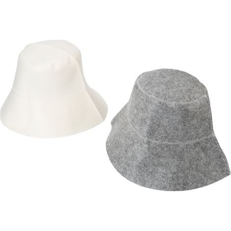 Chapeau de Sauna en Feutre Homme Femme, Bonnet Thermorégulateur Blanc Gris, Absorption Maximale (1/5)