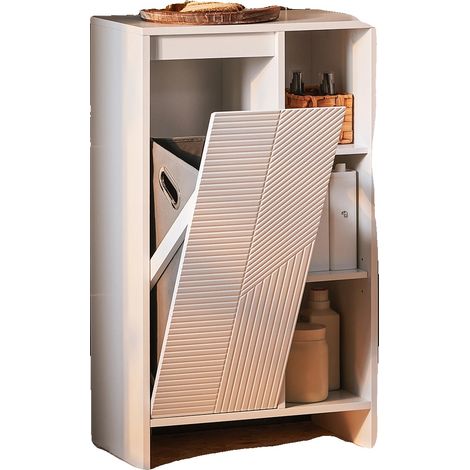 Badezimmerschrank, verstellbarer Einlegeboden, platzsparendes Design, weiß (1/2)