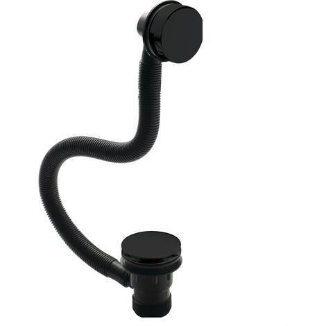 Round Push Button Bath Waste - 70 x 70mm - Black