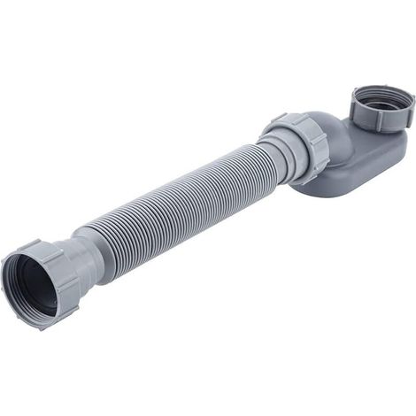 Tuyau d'écoulement de douche gris - Siphon P plat - Siphon de baignoire autoportant pour baignoire, siphon de baignoire (1/5)