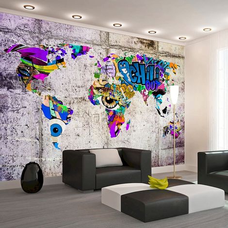 Papier peint adhésif À travers le monde coloré - 392 x 280 cm (1/4)