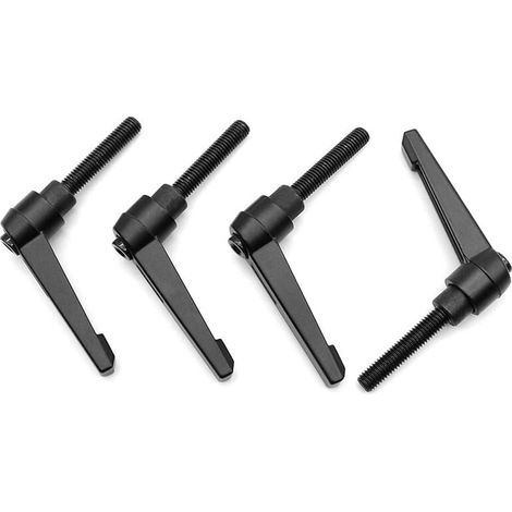 manijas de palanca de sujeción de acero inoxidable con rosca macho M8, manijas ajustables para máquina, color negro (40 mm) (1/4)