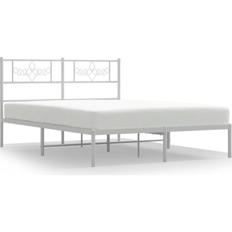 Maison Exclusive - Cadre de lit métal sans matelas et tête de lit blanc 120x190 cm