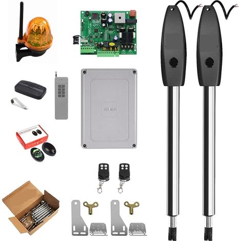 Kit d'ouvre-portes automatiques 400KG automatique double bras électrique porte battante ouvre-porte opérateur moteur actionneur plus proche ouvre-porte battante for le contrôle d'accès pour accessoire (1/5)