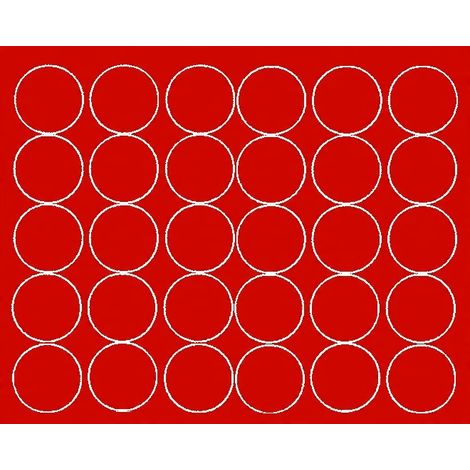 Autocollants ronds de 8 cm, pastilles, 30 pièces, rouge brillant