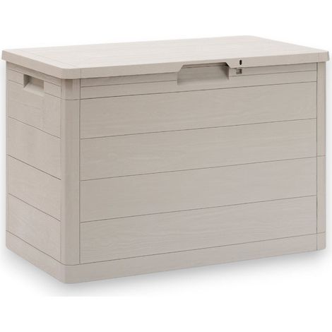 Baule multiuso in resina da interno esterno con maniglie e lucchettabile 77x44xH53 cm Woody'S160 (1/4)