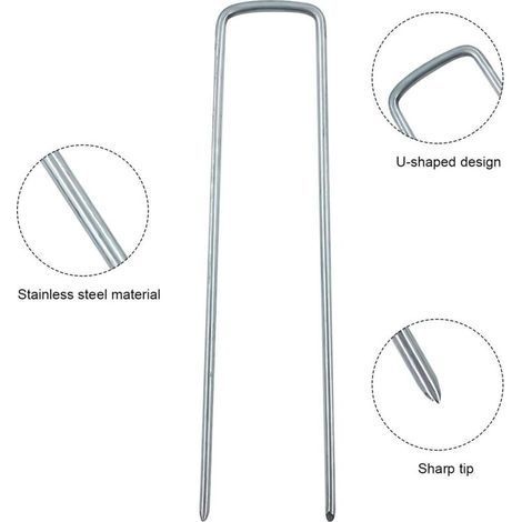 Piquets de fixation pour paillis, piquets de camping, clôture de jardin, 150 mm (1/4)
