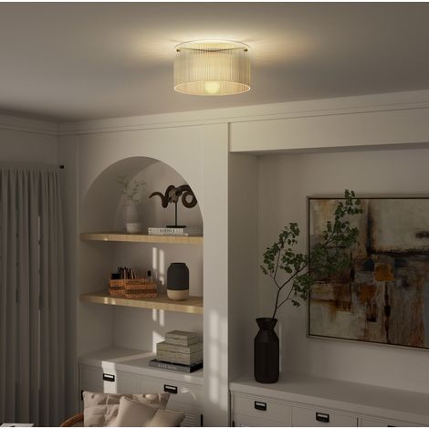 Plafonnier intérieur 32 cm métal et acrylique transparent compatible LED et halogène - CHICFURN (1/5)