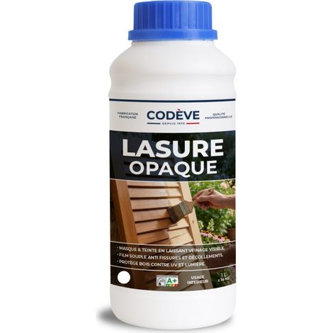 Lasure Opaque - 1 L - Codeve Bois - Merisier - Pour Masquer Les Veines D'un Bois Trop Foncé, Grisé, Noirci Ou Taché.