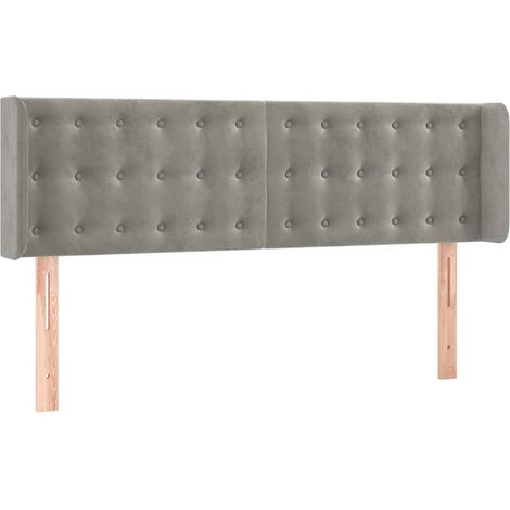 Maison Exclusive - Cabecero de terciopelo gris claro 147x16x78/88 (1/5)