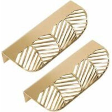 Forme tiroir Poignée en laiton Meubles Porte Bouton Pull Cabinet Armoire Poignée de porte ( 2PCS) (1/4)