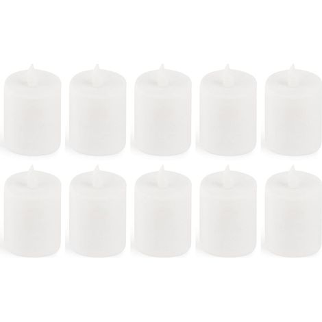 Bougies LED d'extérieur lot de 10 blanches flamme vacillante