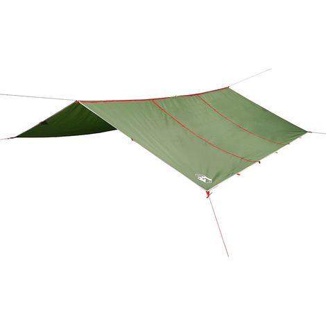 vidaXL Lona de camping impermeable verde 420x440 cm (1/2)