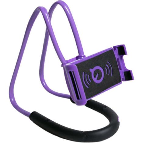 Support de téléphone portable flexible et portable à suspendre au cou, idéal pour le lit - Violet Yx (1/5)