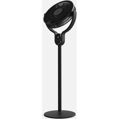 Ventilador De Pie Cadalso Negro 8vel 25w 9asp 45d Fijo/rotat.motor.dc,remoto 100/138x48x40cm