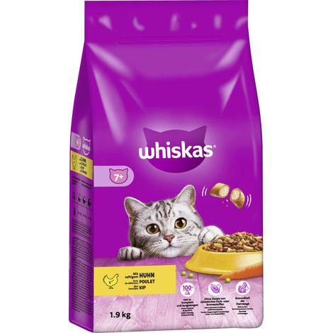 WHISKAS® Beutel Trocken Senior mit Huhn 1,9 kg 1,9 kg Trockenfutter Katze