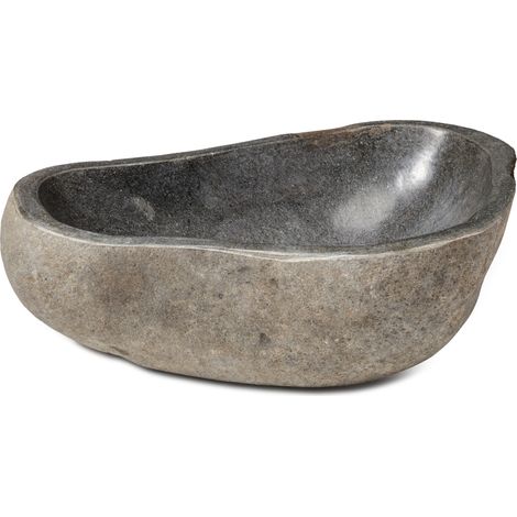 Vasque à poser en pierre naturelle – Format irrégulier galet de rivière – Dimensions non spécifiées – Pour salle de bain et espace bien-être (1/4)