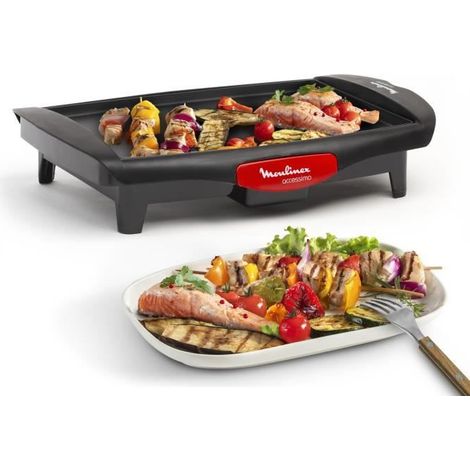 Plancha électrique Moulinex Accessimo 1800W – Surface de cuisson 25,5x35 cm – Revêtement antiadhésif – Thermostat réglable