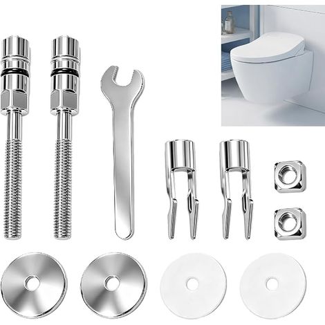 2 x Toilet Seat Hinge Brackets M6 x 7 cm, Hinge Compatible with Fixings M6 Toilet Seat, 304 Stainless Steel, Sturdy Part for Stable Seat (1/5)