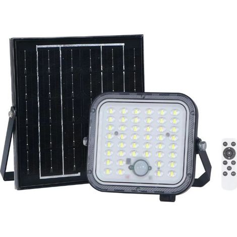 Projecteur Solaire 50W 6W5V 1400lm PIR IP65 Noir - Blanc Neutre 4000K - 5500K - SILAMP (1/2)