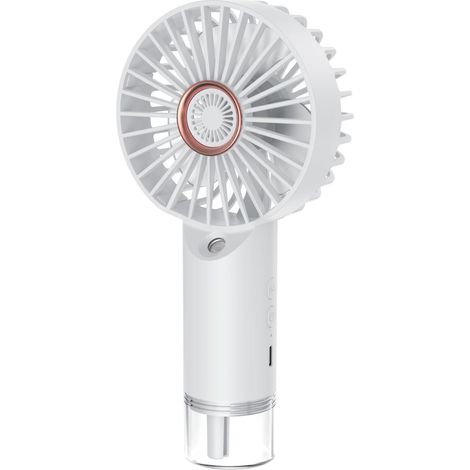Pulvérisation Portatif,Mini Ventilateur Portatif Rechargeable par USB - Refroidisseur d'air de Poche à main pour Camping,Bureau,Extérieur,Voyage (Blanc)