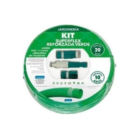 Manguera Super Flex Reforzada  15 Mm Con Accesorios 15 M