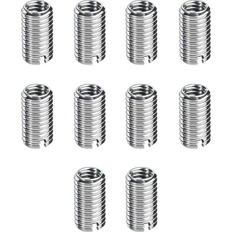 Lntyq – Lot de 10 inserts filetés M8/M10 – Écrous autotaraudeurs en acier inoxydable – Résistants aux vibrations – Pour réparation de filetage