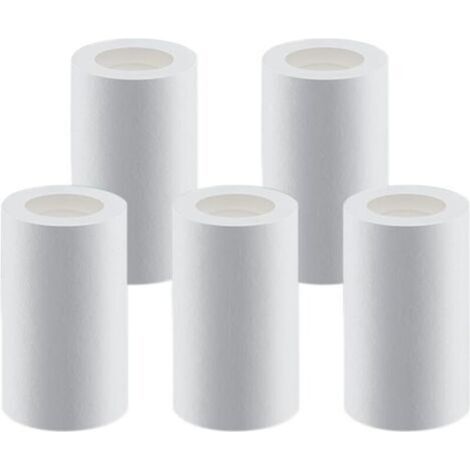 Lot de 5 filtres anti-éclaboussures, filtre à eau pour tête de robinet, pour filtration de l'eau du robinet, double filtre en coton PP (élément filtrant) (1/5)