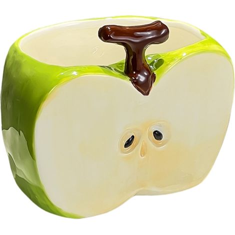 Porte-brosses à dents en forme de pomme, étagère de rangement de comptoir en céramique, porte-brosses à dents et dentifrice, étagère de rangement (1/5)