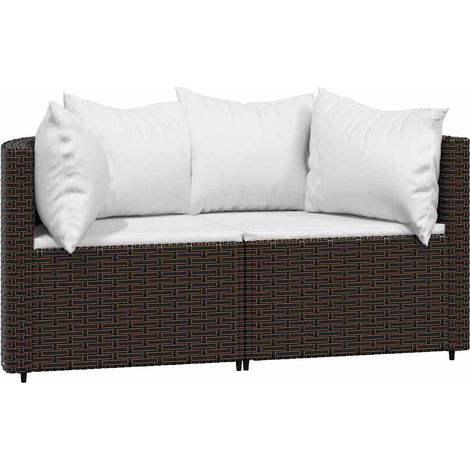 Maison Exclusive - Divani Angolari da Giardino con Cuscini 2pz Polyrattan Marrone
