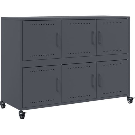 Credenza cassettiera armadio contenitore organizer cucina soggiorno salotto 1005 x 39 x 72 cm acciaio antracite 020029686