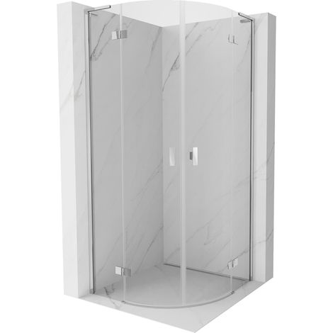 Cabine de douche semi-circulaire pivotante Mexen Mist L 100 x 100 cm, transparent, chrome - 8A33L-100-100-01-00 (1/5)