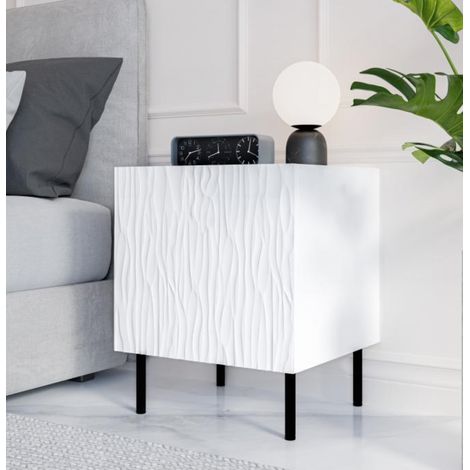 Table de chevet design blanc mat Mokt (x2) (1/3)