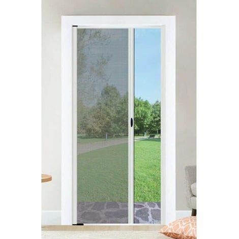 ZANZARIERA RULLO LATERALE PORTA FINESTRA RIDUCIBILE FRIZIONE 115X230 AVORIO 0983 (1/3)