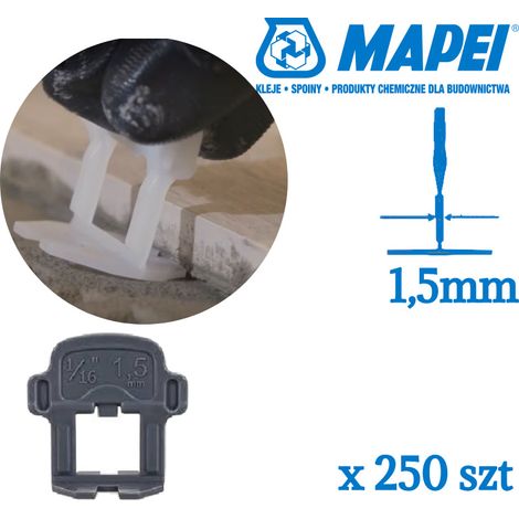 Clip di livella Mapei da 1,5 mm, 250 pezzi (1/3)