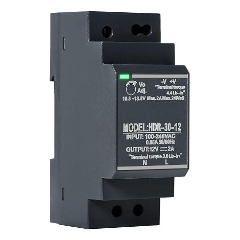 30W 12V 2A DIN Rail Power Supply AC to DC Transformer Input 100V-240V Output (1/5)
