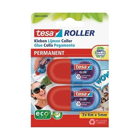 TESA ECOLOGO PACK DE 2 ROLLERS DE COLLE MINI 5 MM