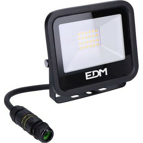 Proiettore LED 20W 1520lm 4000K Luce diurna Nero Serie 12,4x10,6x2,8cm EDM (1/4)