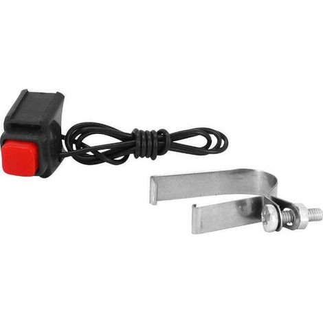 Botón de claxon negro, abrazadera universal para manillar de motocicleta, ciclomotor, tractor (1/2)