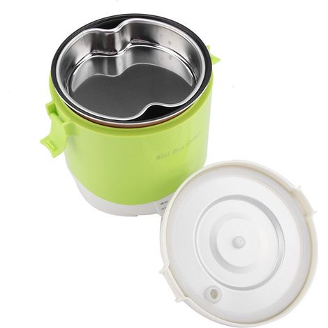 Cuiseur à riz/cuiseur vapeur électrique portable multifonctionnel 24 V 180 W 1,6 L pour voiture (vert) (1/5)