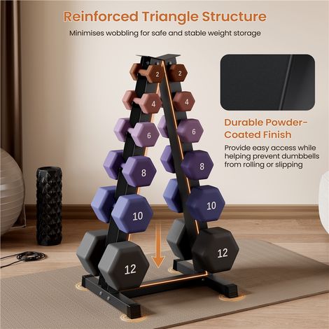Homevive Soporte Mancuernas Casa Estante para Mancuernasde 6 Niveles,400Kg (1/5)