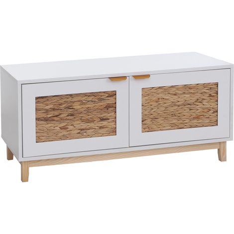 Banc HWC-P54, banc de vestiaire, étagére à chaussures, rangement à chaussures, MDF mélaminé, faéade (1/5)