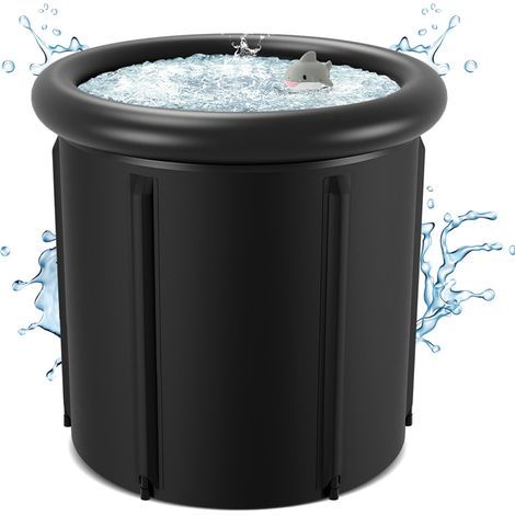 Randaco Baño de hielo profesional 80x78cm 390L plegable con aislamiento 5 capas para recuperación deportiva