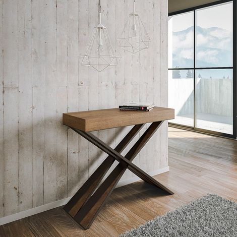 Console extensible 90x40/300 cm Diago Premium Noyer Structure Anthracite (1/5)