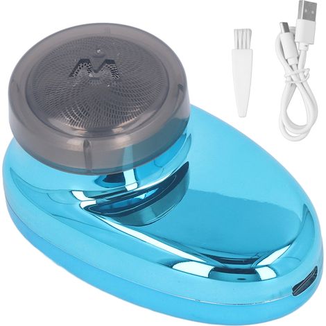 Tonduire à barbe sans fil mini arc en forme USB rechargeable étanche affichage numérique bleu (1/5)