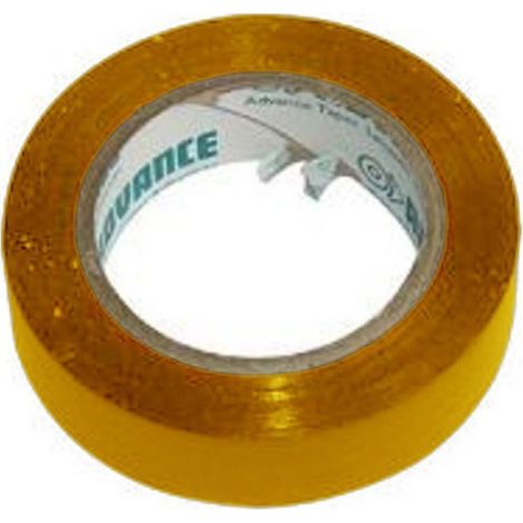 Ruban adhésif isolant jaune en pvc d'usage courant. dimension 15 mm x 10 m (RIS4)